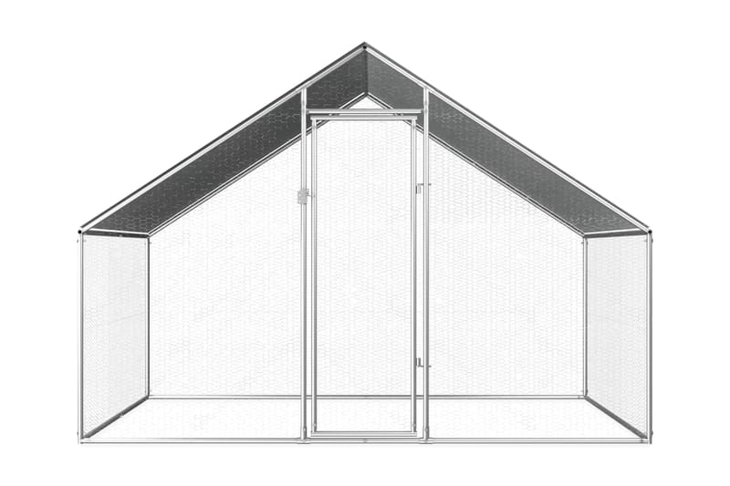 Hönsbur för utomhusbruk 2,75x2x1,92 m galvaniserat stål - Silver - Hönshus - För djuren - Hönsgård