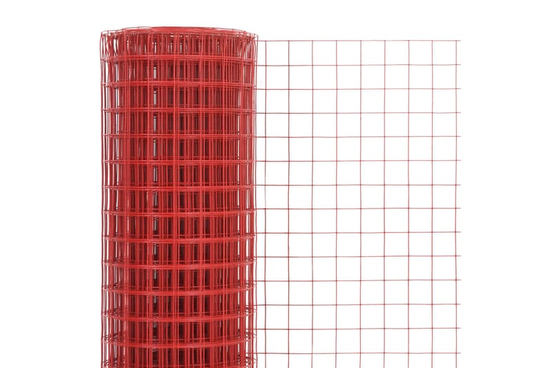 Hönsnät stål med PVC-beläggning 10x1,5 m röd - Röd - Hönshus - För djuren - Hönsgård