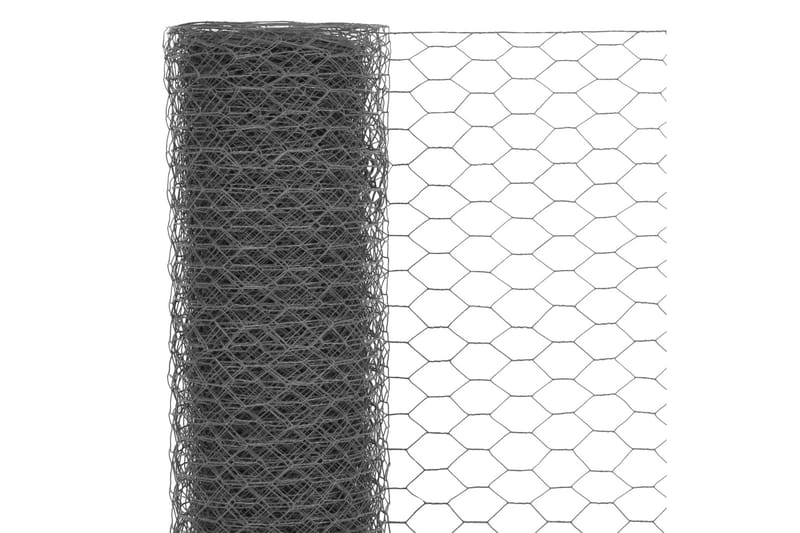 Hönsnät stål med PVC-beläggning 25x0,75 m grå - Grå - Hönshus - För djuren - Hönsgård