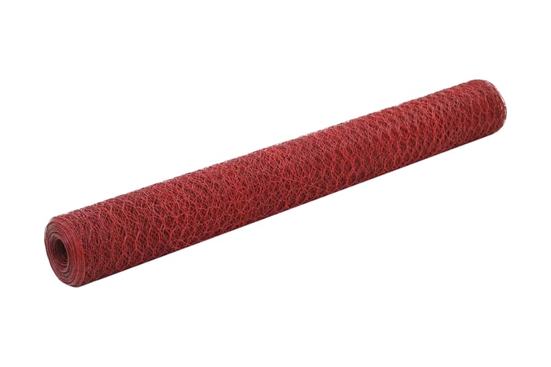 Hönsnät stål med PVC-beläggning 25x1,2 m röd - Röd - Hönshus - För djuren - Hönsgård