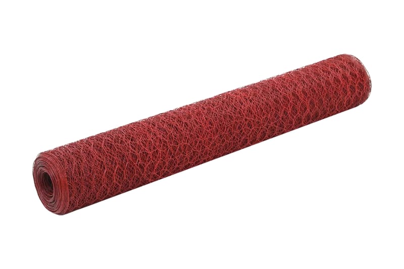 Hönsnät stål med PVC-beläggning 25x1 m röd - Röd - Hönshus - För djuren - Hönsgård
