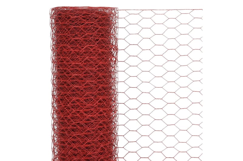 Hönsnät stål med PVC-beläggning 25x1,5 m röd - Röd - För djuren - Hönsnät