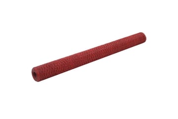 Hönsnät stål med PVC-bel�äggning 25x1,5 m röd