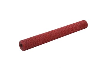 Hönsnät stål med PVC-beläggning 25x1,2 m röd