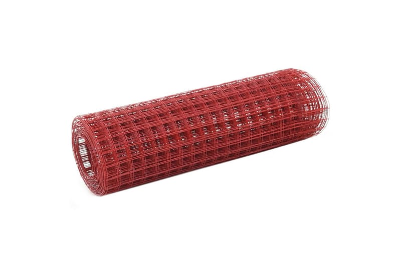 Hönsnät stål med PVC-beläggning 10x0,5 m röd - Röd - Hönshus - För djuren - Hönsgård