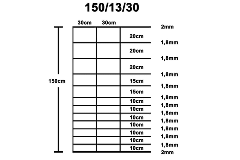 Fårstängsel galvaniserat stål 50x1,5 m silver - Silver - Sport & fritid - För djuren