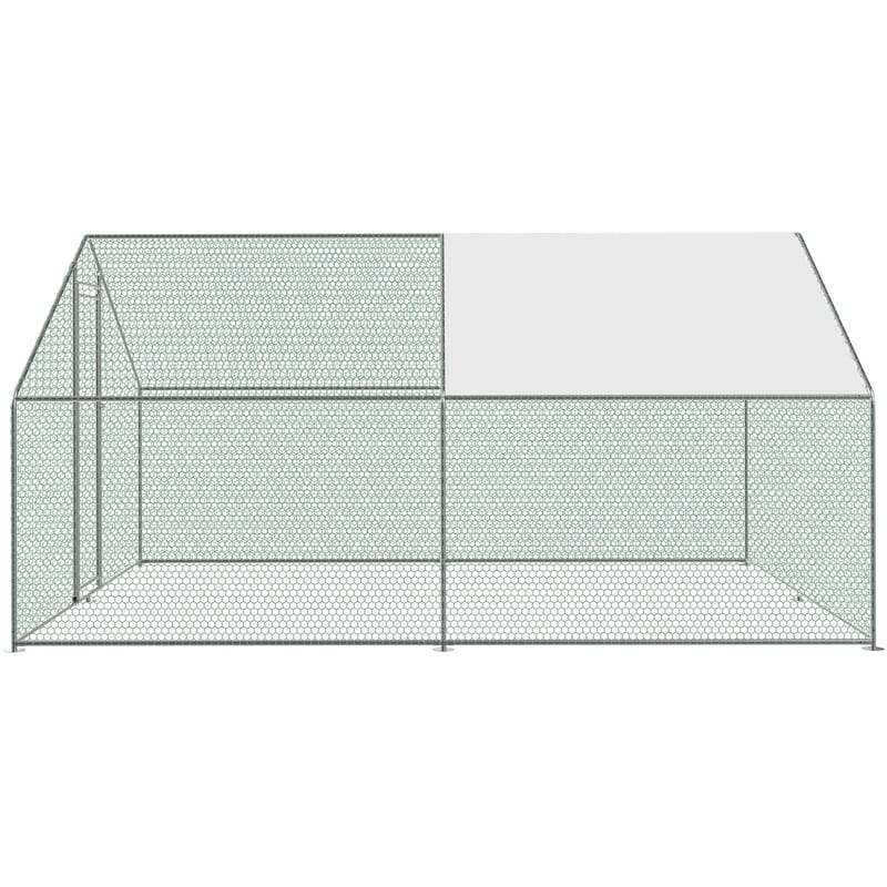 Hönsgård 12m² | Lättstädat | Galvaniserat stål - Sport & fritid - För djuren - Fågel