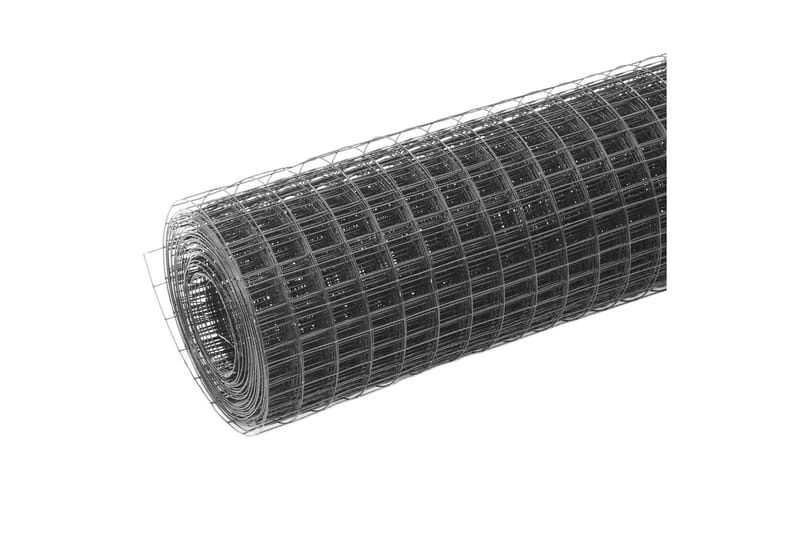 Hönsnät stål med PVC-beläggning 25x1 m grå - Grå - För djuren - Hönsnät