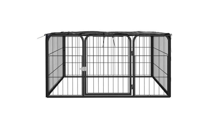 beBasic Hundbur 4 paneler svart 100 x 50 cm pulverlackerat stål - Black - Hundbur & transportbur hund
