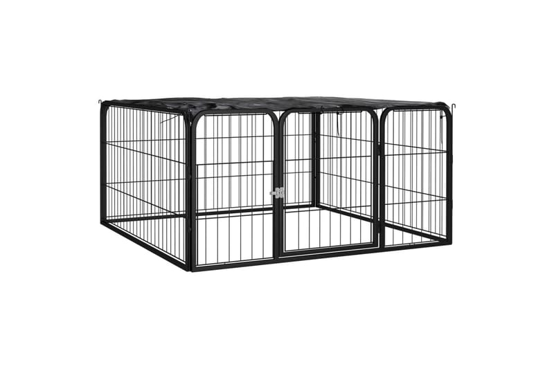 beBasic Hundbur 4 paneler svart 100 x 50 cm pulverlackerat stål - Black - Hundbur & transportbur hund