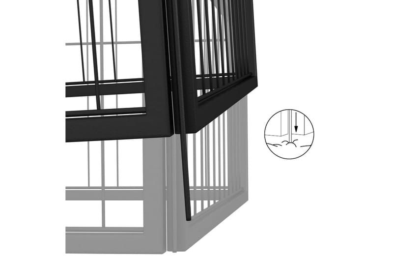 beBasic Hundbur 4 paneler svart 50x100 cm pulverlackerat stål - Black - Sport & fritid - För djuren - För hund - Hundbur & transportbur hund