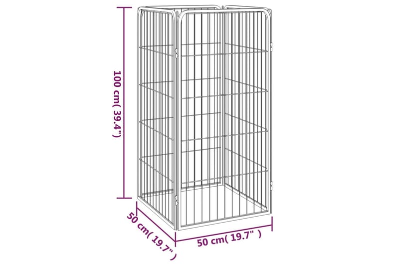 beBasic Hundbur 4 paneler svart 50x100 cm pulverlackerat stål - Black - Sport & fritid - För djuren - För hund - Hundbur & transportbur hund