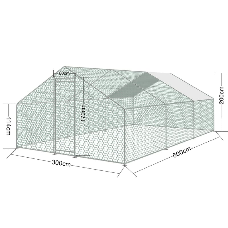 Hönsgård 18m² | Lättstädat | Galvaniserat stål - Sport & fritid - För djuren - För hund - Hundmöbler