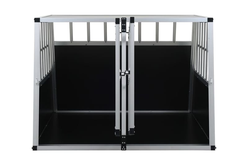 Hundbur med dubbel dörr 94x88x69 cm - Silver - Sport & fritid - För djuren - För hund - Hundbur & transportbur hund