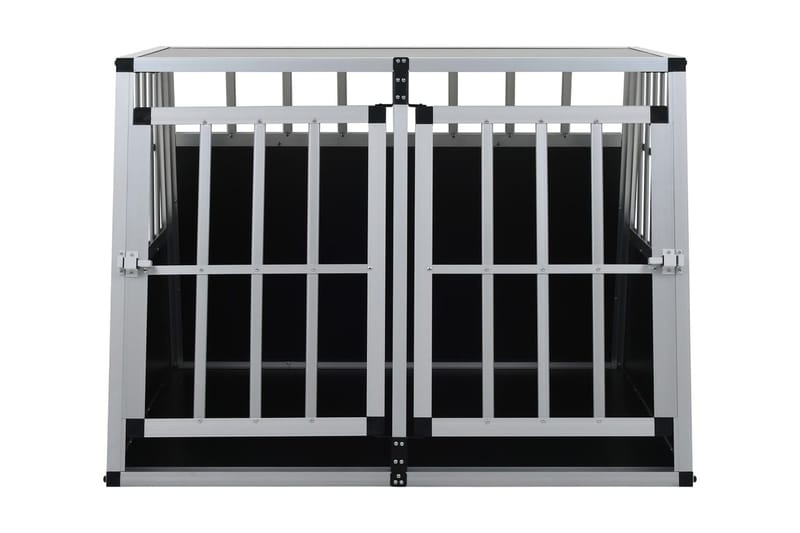 Hundbur med dubbel dörr 94x88x69 cm - Silver - Sport & fritid - För djuren - För hund - Hundbur & transportbur hund