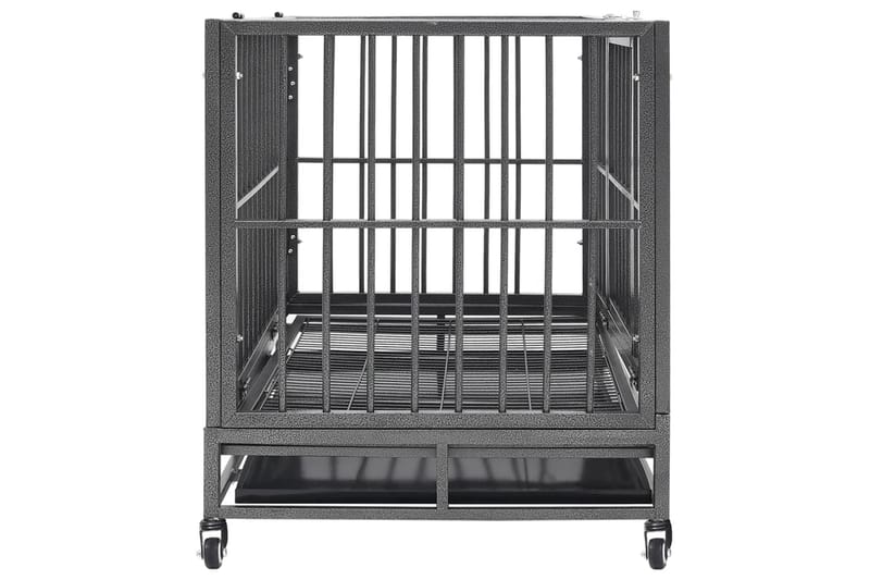 Hundbur med hjul stål 102x72x85 cm - Svart - Sport & fritid - För djuren - För hund - Hundbur & transportbur hund