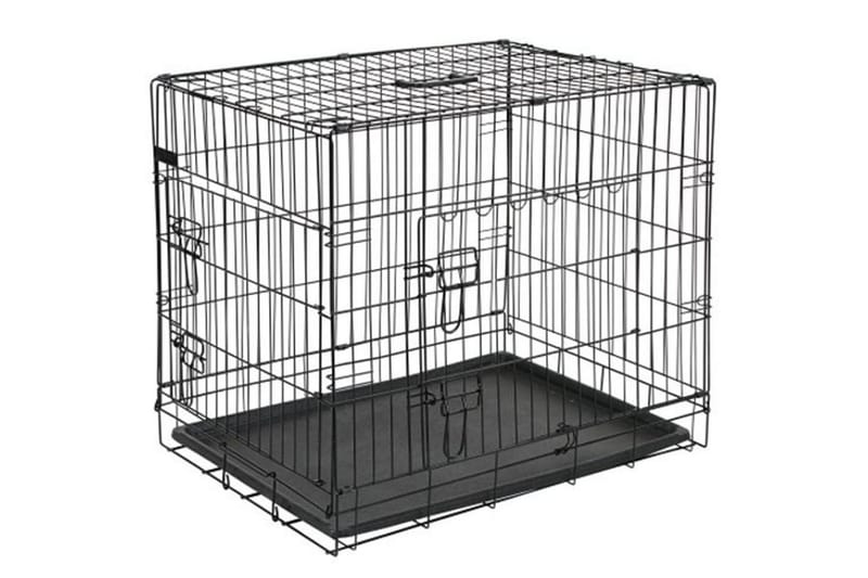 Pet Hundbur i metall 107x70x77,5 cm svart 15004 - Hundbur & transportbur hund