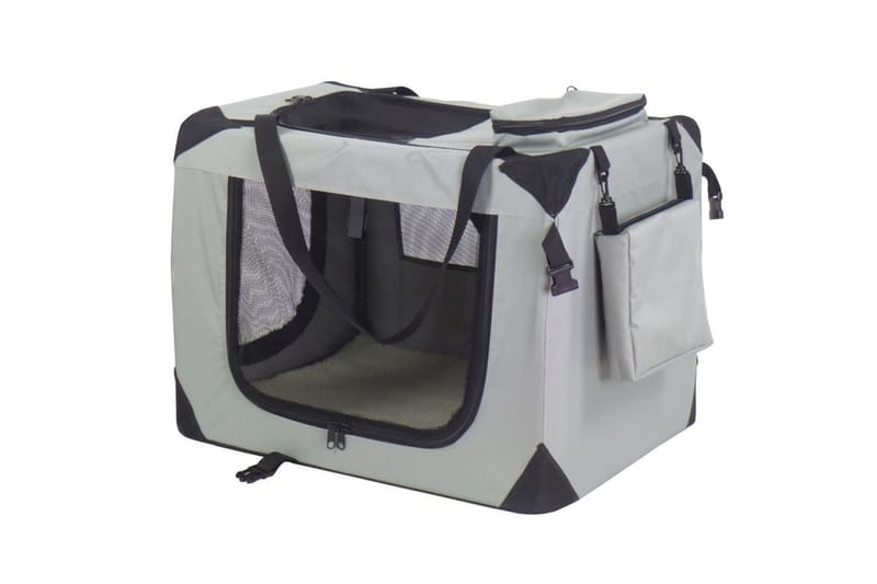 Pet Hundbur nylon 70x52x50 cm grå 11072 - Sport & fritid - För djuren - För hund - Hundbur & transportbur hund