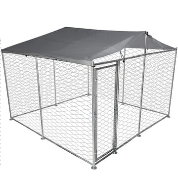 Hundgård 16m² | Galvaniserat stål | Vattentätt & UV-skyddande tak - Sport & fritid - För djuren - För hund - Hundkoja & hundgård