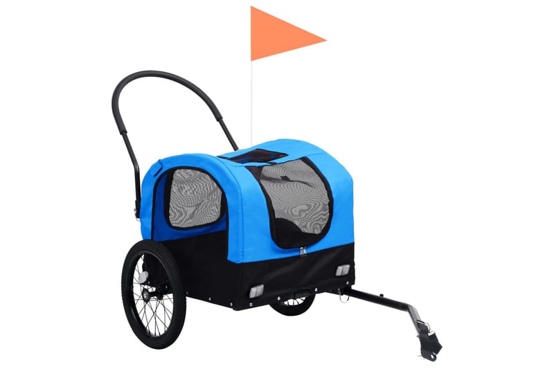 2-i-1-Cykelvagn för husdjur och joggingvagn blå och svart - Blå - Cykelvagn & cykelkärra - Hundmöbler - Hundvagn & cykelkorg hund