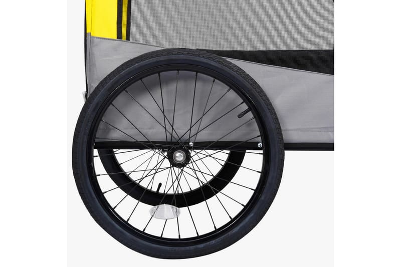 2-i-1-Cykelvagn för husdjur och joggingvagn gul och grå - Gul - Sport & fritid - För djuren - För hund - Hundmöbler