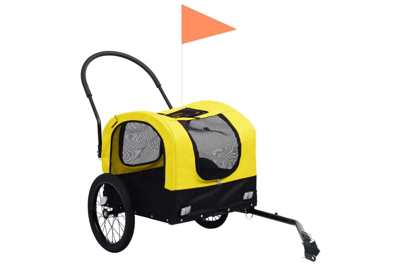 2-i-1-Cykelvagn för husdjur och joggingvagn gul och svart - Gul - Sport & fritid - För djuren - För hund - Hundmöbler