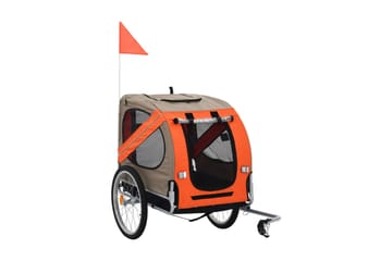 Cykelvagn för hund orange och grå