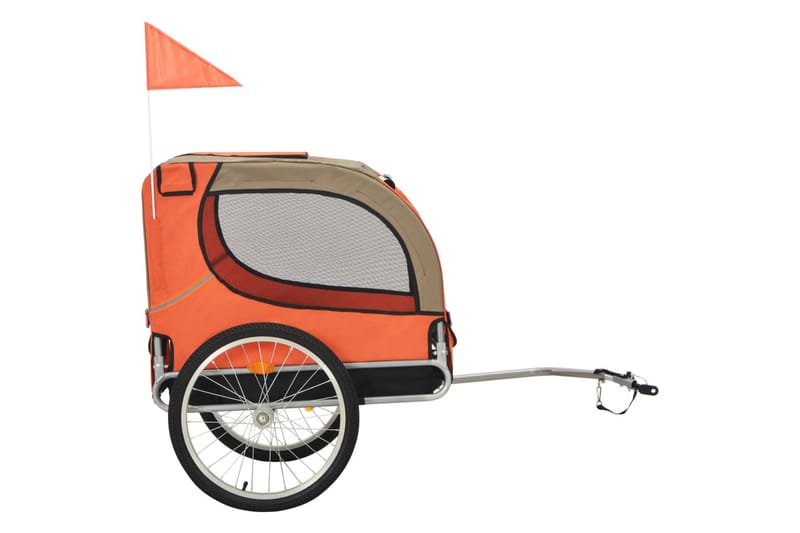 Cykelvagn för hund orange och grå - Röd - Cykelvagn & cykelkärra - Hundmöbler - Hundvagn & cykelkorg hund