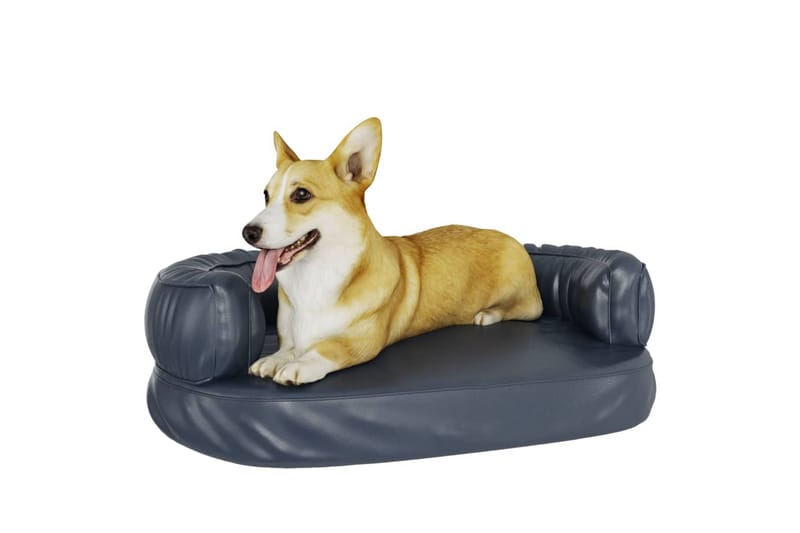 Ergonomisk hundbädd mörkblå 60x42 cm konstläder - Blå - Sport & fritid - För djuren - För hund - Hundmöbler - Hundbädd & hundsäng
