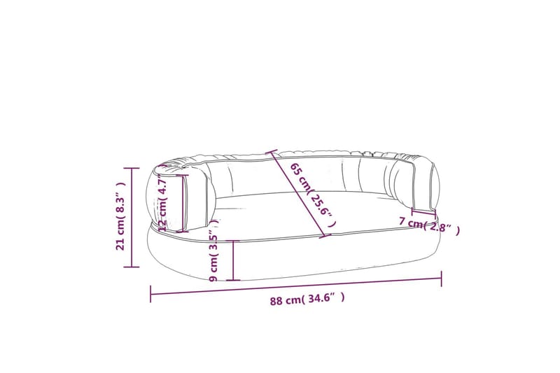 Ergonomisk hundbädd mörkblå 88x65 cm konstläder - Blå - Hundbädd & hundsäng - Hundmöbler