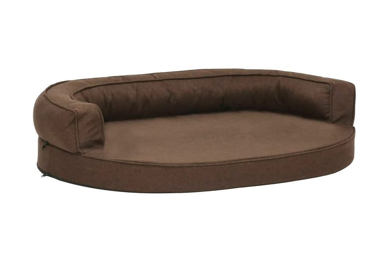 Ergonomisk hundmadrass 75x53 cm linnelook brun - Brun - Hundbädd & hundsäng - Hundmöbler