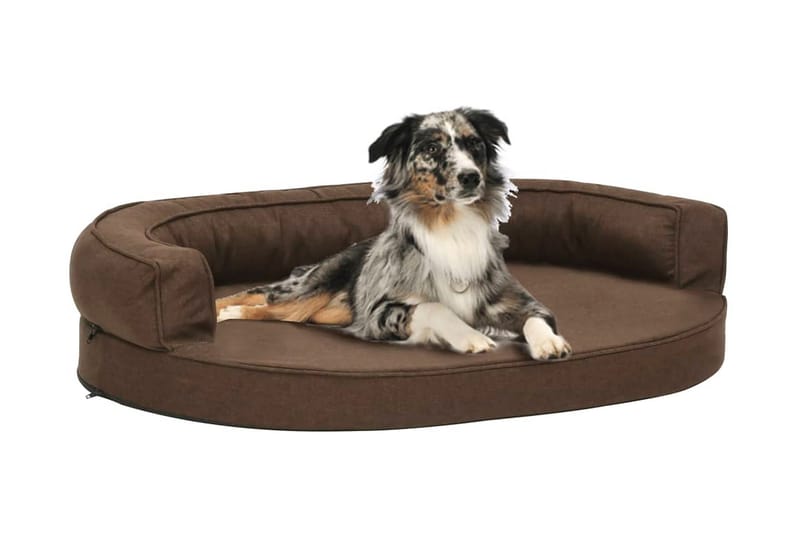 Ergonomisk hundmadrass 75x53 cm linnelook brun - Brun - Sport & fritid - För djuren - För hund - Hundmöbler - Hundbädd & hundsäng