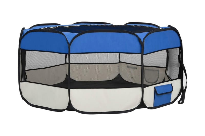 Hopfällbar hundhage med väska blå 145x145x61 cm - Blå - Sport & fritid - För djuren - För hund - Hundmöbler