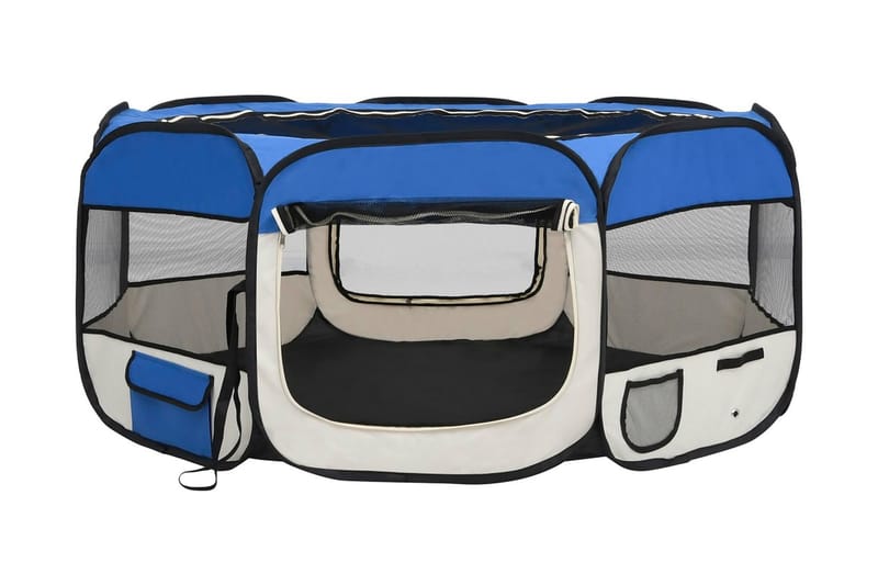 Hopfällbar hundhage med väska blå 145x145x61 cm - Blå - Sport & fritid - För djuren - För hund - Hundmöbler