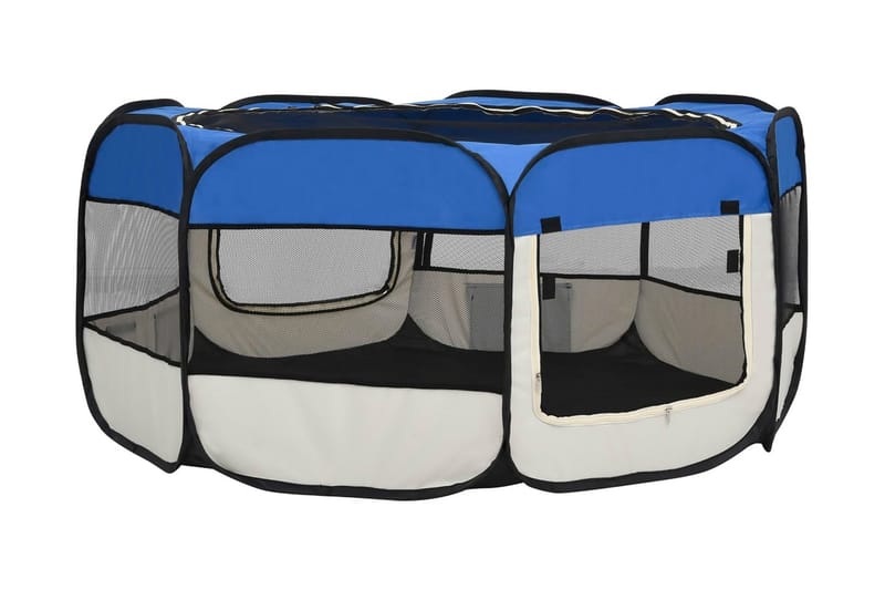 Hopfällbar hundhage med väska blå 145x145x61 cm - Blå - Sport & fritid - För djuren - För hund - Hundmöbler