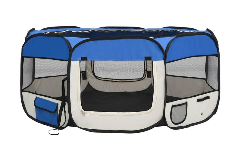 Hopfällbar hundhage med väska blå 145x145x61 cm - Blå - Sport & fritid - För djuren - För hund - Hundmöbler