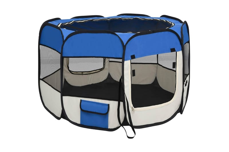 Hopfällbar hundhage med väska blå 90x90x58 cm - Blå - Sport & fritid - För djuren - För hund - Hundmöbler