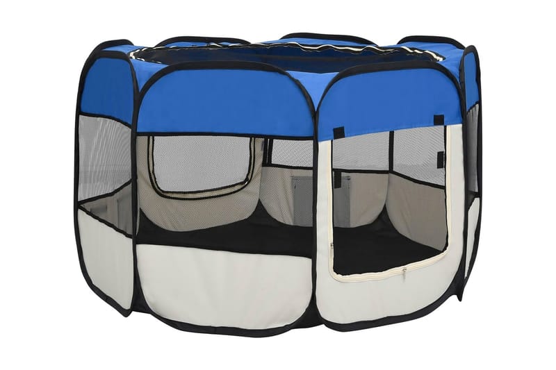 Hopfällbar hundhage med väska blå 90x90x58 cm - Blå - Sport & fritid - För djuren - För hund - Hundmöbler