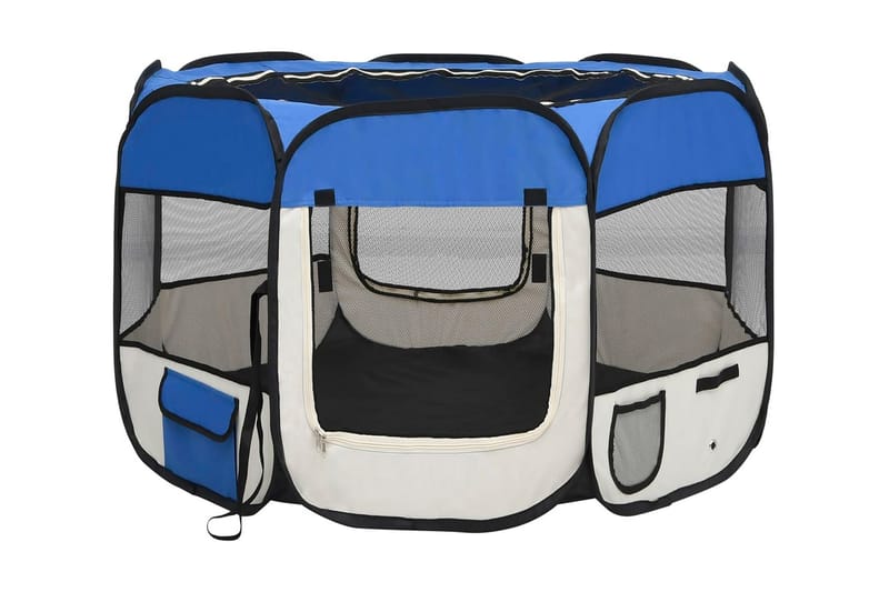 Hopfällbar hundhage med väska blå 90x90x58 cm - Blå - Sport & fritid - För djuren - För hund - Hundmöbler