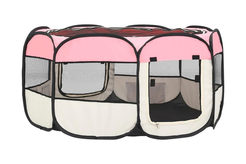 Hopfällbar hundhage med väska rosa 145x145x61 cm - Rosa - Sport & fritid - För djuren - För hund - Hundmöbler