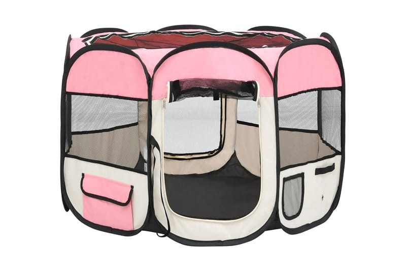 Hopfällbar hundhage med väska rosa 90x90x58 cm - Rosa - Sport & fritid - För djuren - För hund - Hundmöbler