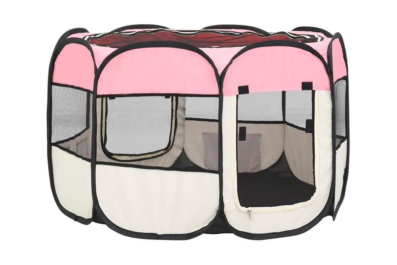 Hopfällbar hundhage med väska rosa 90x90x58 cm - Rosa - Sport & fritid - För djuren - För hund - Hundmöbler