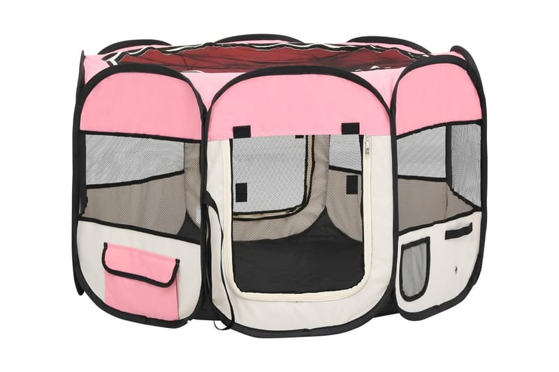 Hopfällbar hundhage med väska rosa 90x90x58 cm - Rosa - Sport & fritid - För djuren - För hund - Hundmöbler