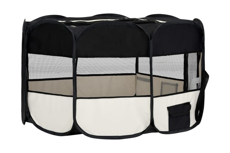 Hopfällbar hundhage med väska svart 145x145x61 cm - Svart - Sport & fritid - För djuren - För hund - Hundmöbler