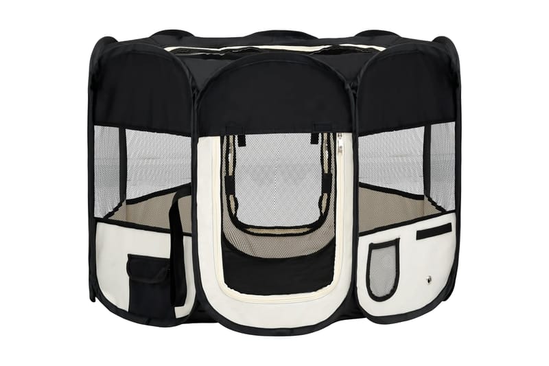 Hopfällbar hundhage med väska svart 90x90x58 cm - Svart - Sport & fritid - För djuren - För hund - Hundmöbler