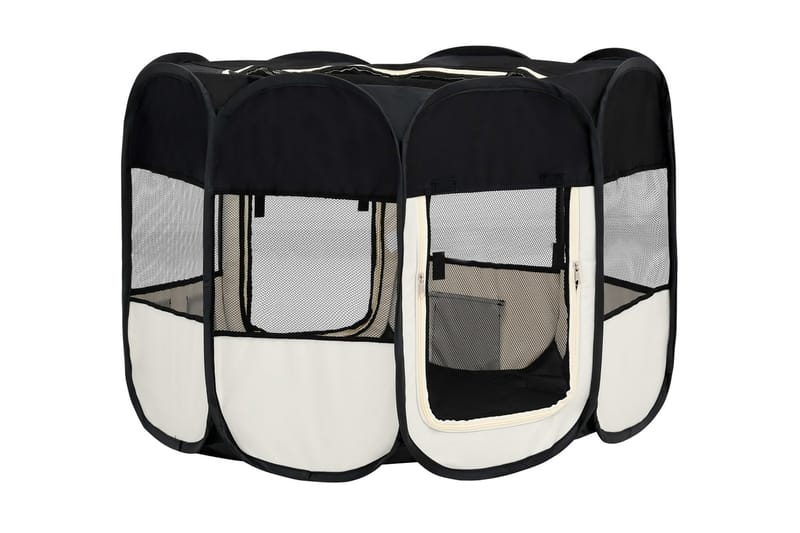 Hopfällbar hundhage med väska svart 90x90x58 cm - Svart - Sport & fritid - För djuren - För hund - Hundmöbler