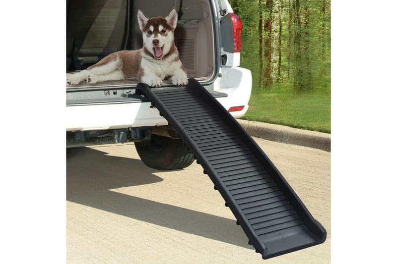 Hopfällbar hundramp svart 155,5x40x15,5 cm - Svart - Sport & fritid - För djuren - För hund - Hundmöbler - Hundtrappa