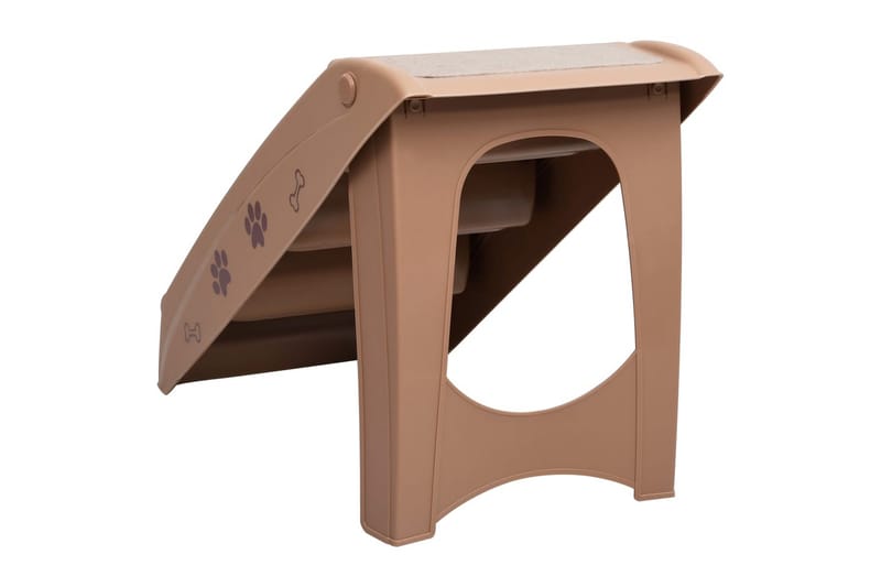 Hopfällbar hundtrappa brun 62x40x49,5 cm - Brun - Sport & fritid - För djuren - För hund - Hundmöbler - Hundtrappa