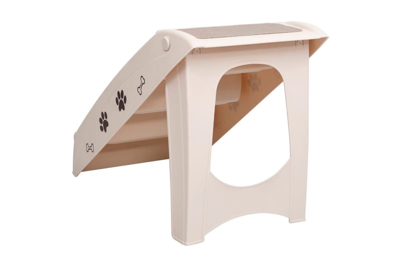 Hopfällbar hundtrappa gräddvit 62x40x49,5 cm - Vit - Sport & fritid - För djuren - För hund - Hundmöbler - Hundtrappa