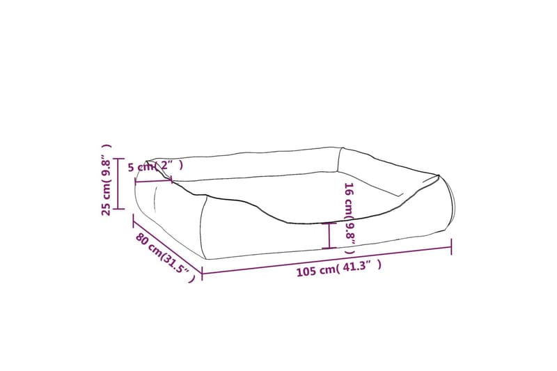 Hundbädd brun 105x80x25 cm konstläder - Brun - Hundbädd & hundsäng - Hundmöbler